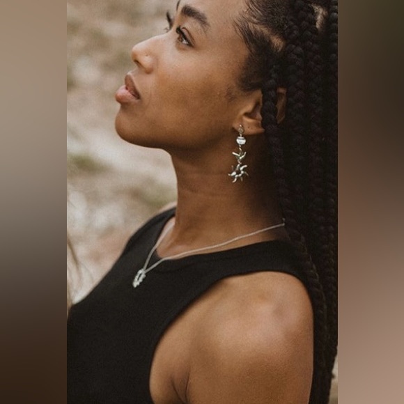 Hawkly Sterling Silver Solar Earrings - Picture 3 of 4